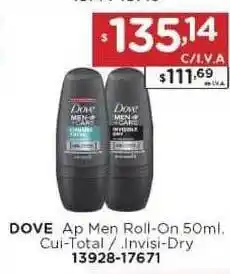 Hipermay Dove Ap Men Roll-on Cui. Total / Invisi. Dry 50ml oferta