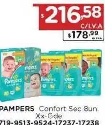 Hipermay Pampers Confort Sec 8un. XX-Gde oferta