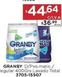 Hipermay Granby D/Pvo.matic / Regular Lavado Total 400grs oferta