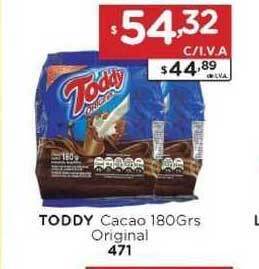 Hipermay Toddy Cacao Original 180grs oferta