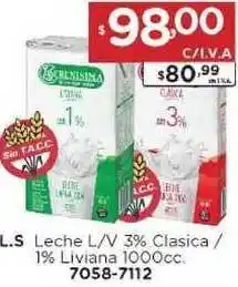 Hipermay La Serenisima Leche L/V 3% Clasica / 1% Liviana 1000cc oferta