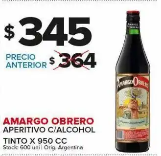 Carrefour Aperitivos amargo obrero 950cc oferta