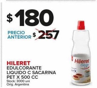 Carrefour Maxi Edulcorante hileret liquido c/sacarina 500cc oferta