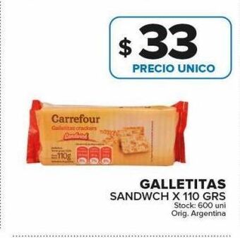 Carrefour Maxi Galletas sandwich 110g oferta