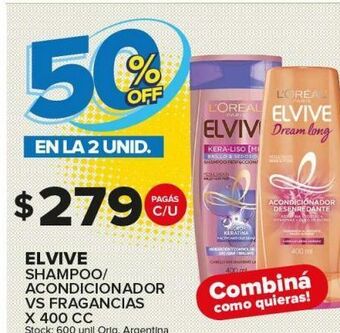 Carrefour Maxi Shampoo/acondicionador elvive 400cc oferta