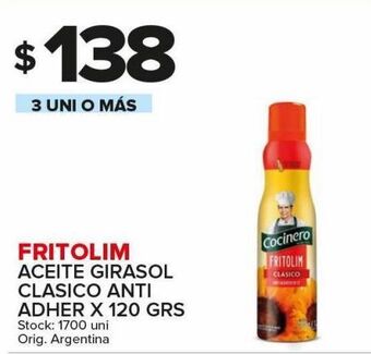 Carrefour Maxi Aceite de girasol fritolim anti adherente 120g oferta