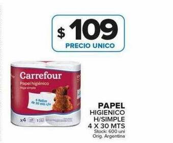 Carrefour Maxi Papel Higienico H Simple oferta