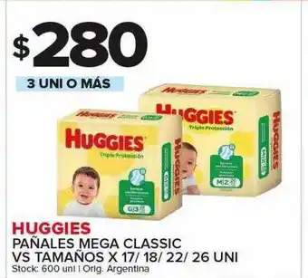 Carrefour Maxi Huggies Pañales Mega Classic Vs Tamaños oferta