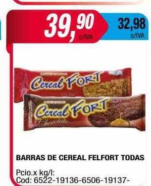 Maxiconsumo Barras De Cereal Felfort Todas oferta