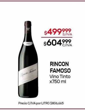 Nini Mayorista Rincon Famoso Vino Tinto oferta