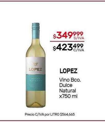Nini Mayorista Lopez Vino Bco Dulce Natural oferta