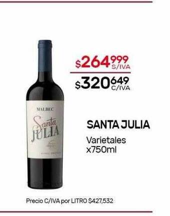 Nini Mayorista Santa Julia Varietales oferta