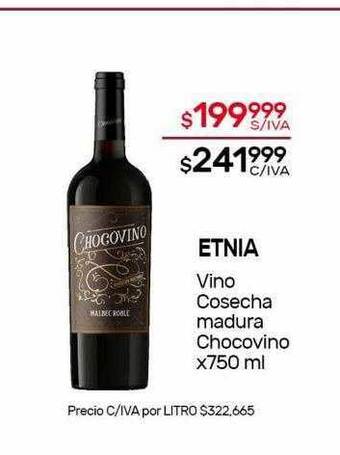 Nini Mayorista Etnia Vino Cosecha Madura Chocovino oferta