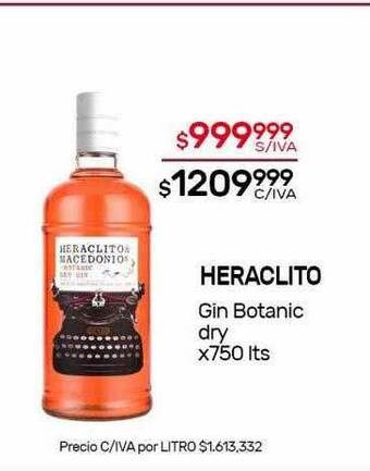 Nini Mayorista Heraclito Gin Botanic Dry oferta