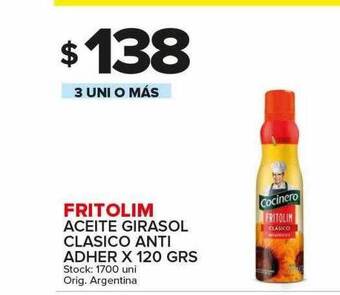 Carrefour Maxi Fritolim Aceite Girasol Clasico Anti Adher oferta