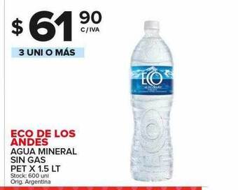 Carrefour Maxi Eco De Los Andes Agua Mineral Sin Gas oferta