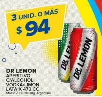 Carrefour Maxi Dr Lemon Aperitivo C Alcohol Vodka Limon oferta