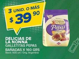 Carrefour Maxi Delicias De La Nonna Galletitas Pepas Bañadas oferta