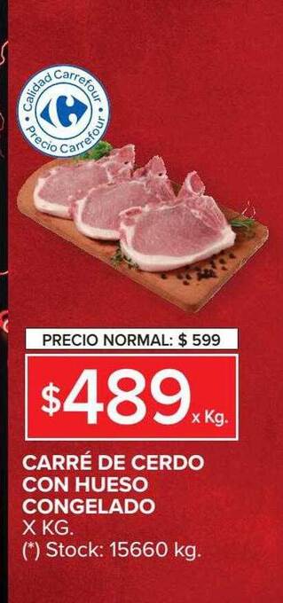 Carrefour Market Carré De Cerdo Con Hueso Congelado oferta