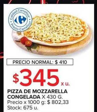 Carrefour Market Pizza De Mozzarella Congelada oferta