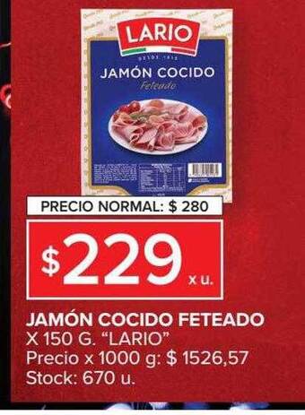 Carrefour Market Jamón Cocido Feteado oferta