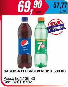 Maxiconsumo Gaseosa Pepsi, Seven Up oferta