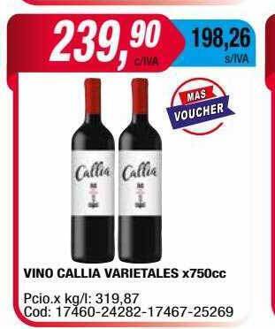 Maxiconsumo Vino Callia oferta