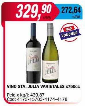 Maxiconsumo Vino Sta Julia oferta