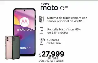 Coppel Moto E40 Motorola oferta