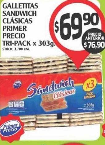 Supermercados Malambo Galletitas Sandwich Clásicas Primer Precio Tri-pack oferta