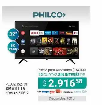 Cooperativa Obrera Pld32hs21ch Smart Tv Philco oferta