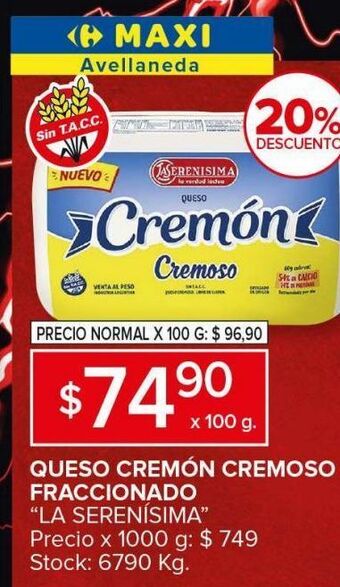 Carrefour Maxi Queso cremon oferta