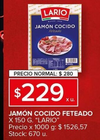 Carrefour Maxi Jamón cocido feteado oferta
