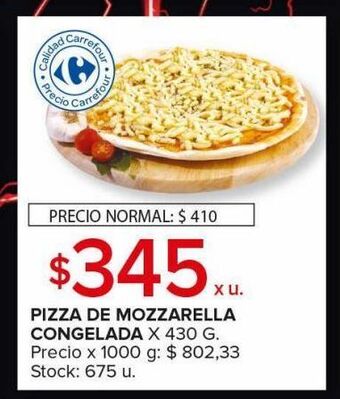 Carrefour Maxi Pizza de mozzarella congelada oferta