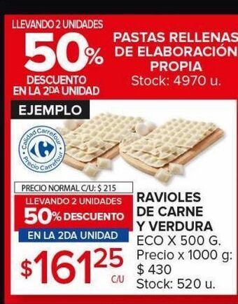 Carrefour Maxi Ravioles de carne y verdura oferta