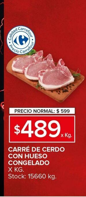 Carrefour Maxi Carre de cerdo con hueso congelado oferta