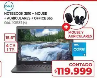Naldo Lombardi Notebook 3510 + mouse + auriculares + office 365 oferta
