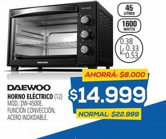 DAEWOO HORNO ELECTRICO DW-5004CA C/ANAFE 54LTS
