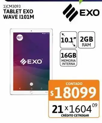 Cetrogar Tablet exo wave i101m 10" 2-16gb oferta