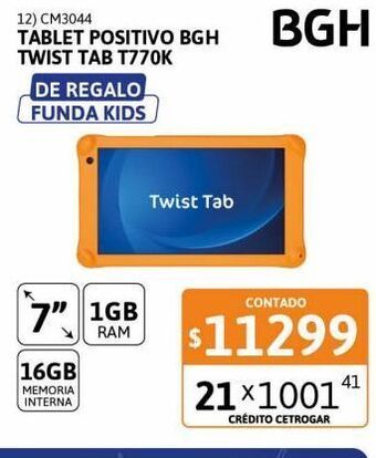 Cetrogar Tablet posit bgh t770k 1-16gb 7'' android 8.1 oferta