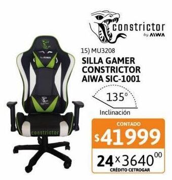 Cetrogar Silla gamer constrictor aiwa sic-1001 oferta