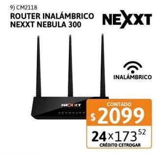 Cetrogar Router inalambrico wi-fi nexxt nebula 300 oferta