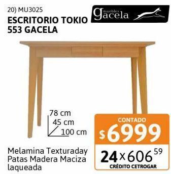 Cetrogar Escritorio gacela tokio roble miel y blanco oferta
