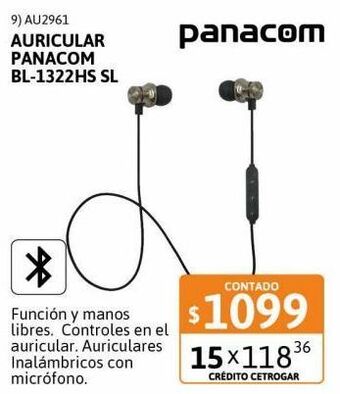 Cetrogar Auricular panacom bl-1322hs sl oferta
