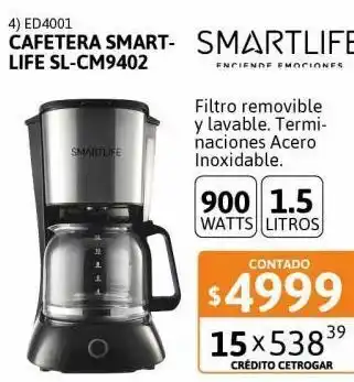 Cetrogar Cafetera de filtro smartlife sl-cm9402 1.5 litros 900w oferta