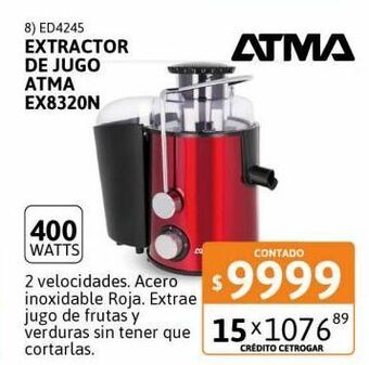 Cetrogar Juguera atma ex8320n 400w inox roja oferta