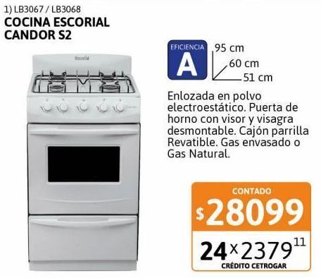 Cocina Escorial Candor S2 Blanca Gas Natural - Premium Home