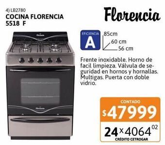 Cetrogar Cocina florencia 5518f inoxidable oferta