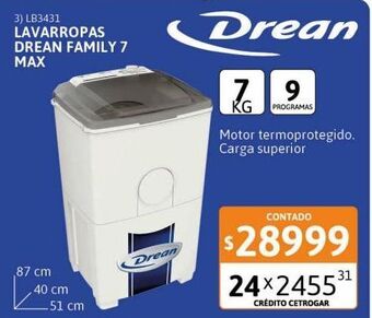 Cetrogar Lavarropas drean family 7 max 7kg oferta