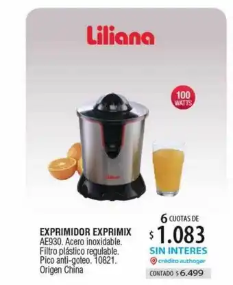 Authogar Liliana Exprimidor Exprimix oferta